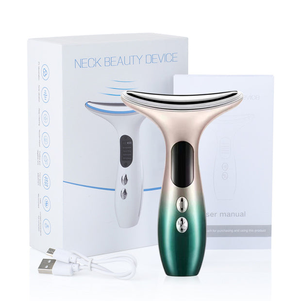 EMS Microcurrent Face Neck Beauty Device LED Photon Firming Rejuvenation Anti Wrinkle Thin Double Chin Skin Care Facial Massager - Peakvitality Fitness